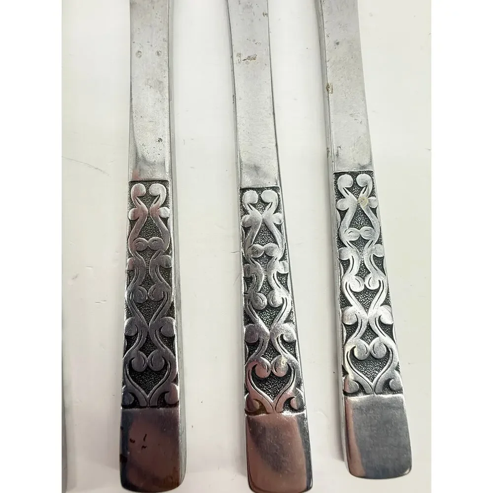 Vintage Celtic Dinner Knives National Stainless Korea Lot 5 Replacement Flatware